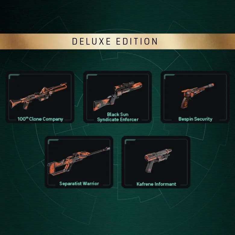 Deluxe weapon themes are cosmetic appearance options.